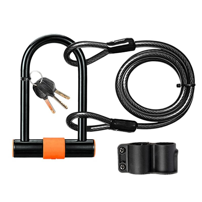 Efoxcity Heavy Duty Bicycle U-Lock with Mounting Bracket for Road/Mountain/Folding Bike/Motorcycle