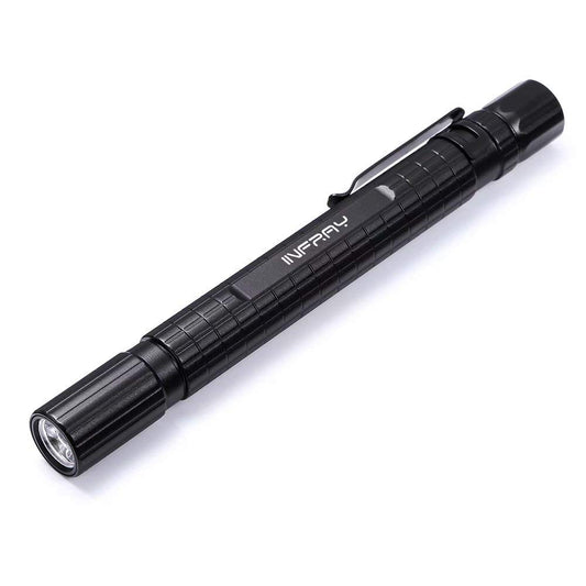 infray Small LED Flashlight, Zoomable, Handheld Mini Pocket-Sized EDC Tactical Pen Light with Super High Lumen LED, IPX5 Water-Resistant, 3 Light Modes, 2AAA Battery Powered