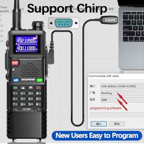 Baofeng Radio Ham Radio Long Range 10W 5RM Handheld Two Way Radio NOAA Weather Radio DTMF Walkie Talkies Copy Frequency 999CH USB-C Charger 3800mAh Battery Survival Gear (2 Pack)