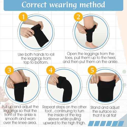 Thigh High Compression Stockings 20-30 Mmhg Compression Leg Sleeves with Silicone Anti-slip Strap Footless Compression Socks for Sport Running Edema, Black, XL