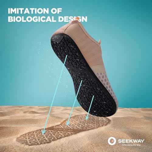 SEEKWAY Water Shoes Quick-Dry Aqua Socks Barefoot Slip-on for Beach Pool Swim River Yoga Lake Surf Women Men Black SK001