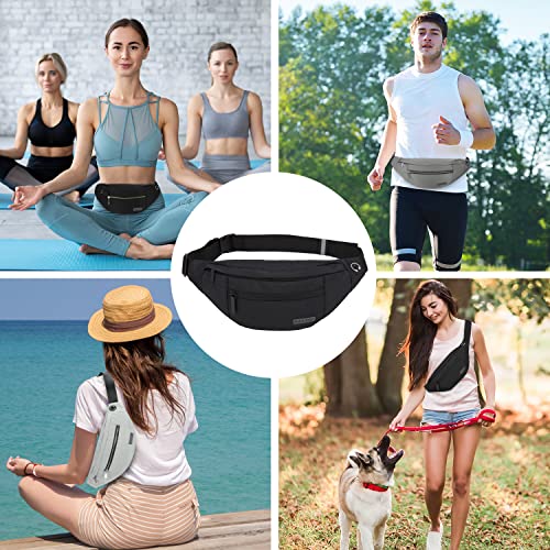 MAXTOP Large Crossbody Fanny Pack Belt Bag for Women Men with 4-Zipper Pockets Gifts for Enjoy Sports Yoga Festival Workout Traveling Running Hands-Free Wallets Waist Pack Phone Bag Fits All Phones