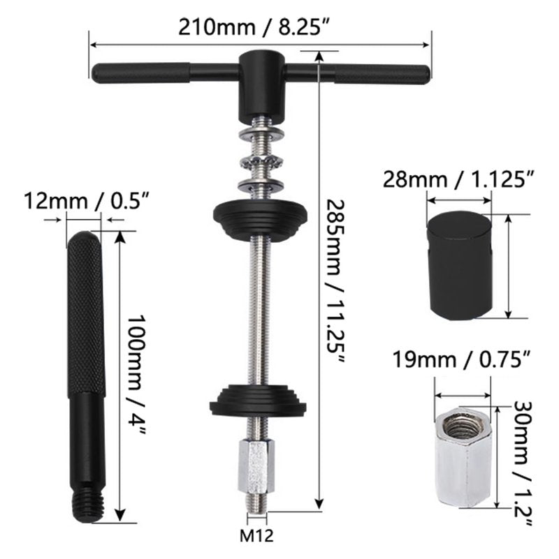 Auto-plaza Bicycle Bike Headset & Bottom Bracket Installation, Bike Removal Tool Bearing Press-in Tool for Headset BB Bottom Bracket Repair Parts Black