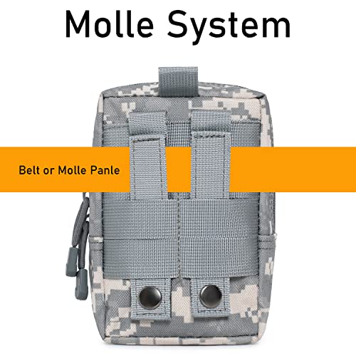 2 Pack Molle Pouches - Tactical Compact Water-Resistant EDC Pouch (ACU)