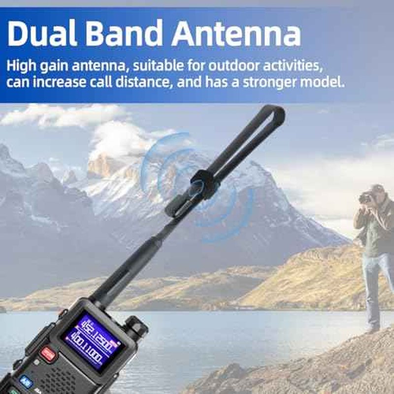 BAOFENG Ham Radio Handheld Long Range 5RM 10W Walkie Talkies Rechargeable Battery NOAA Weather Receiver Two Way Radio with USB-C Charger,Tactical Antenna for Hunting Hiking,2 Pack