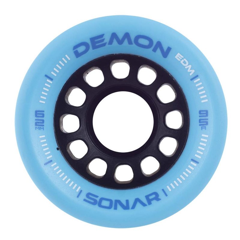 Riedell Demon EDM Roller Skate Wheels - 4 Pack of 43mm x 62mm Wheels | Blue 95A