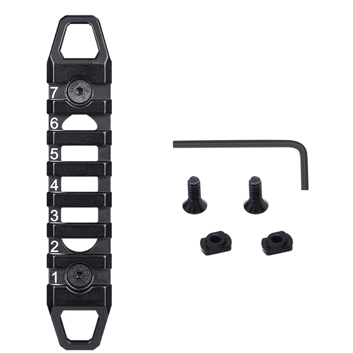 West Lake Keymod Picatinny Rail Sections, 3-Slot 7-Slot 11-Slot, Solid Aluminum Single Dual Keymod MLOCK Compatible Multi-Functional Rails (Black)