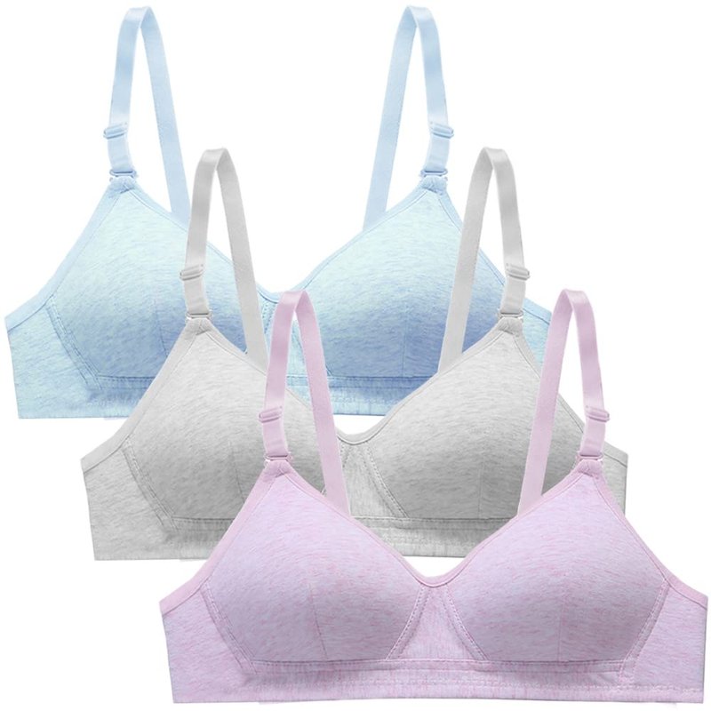 ABTRAV Teen Girls Bras Cotton Breathable Underwear Wire Free Training Bralette Sports Bra for 12-18 Years