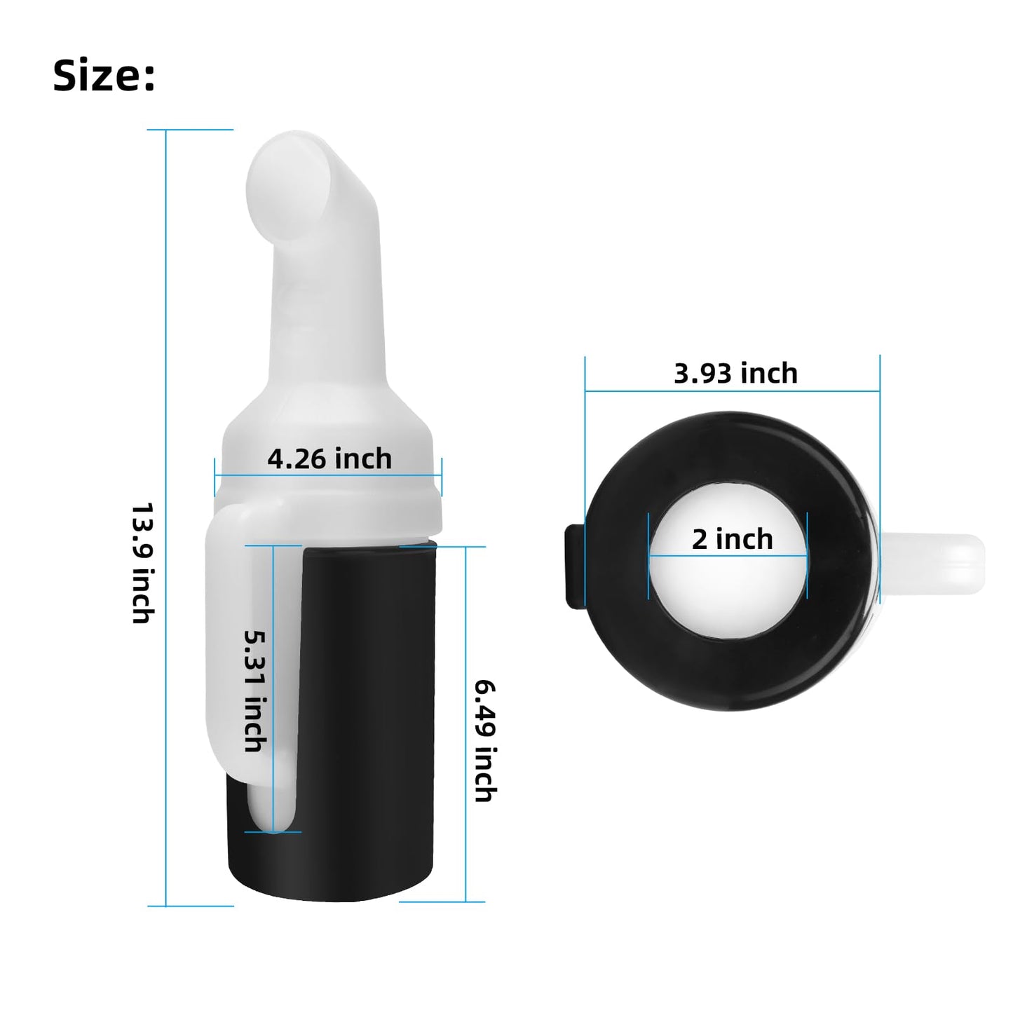 Roykaw Golf Cart Sand Bottle Sand Pot with Holder Universal Divot Filler Sand Bottle Compatible with EZGO, Club Car and Yamaha Models, Large Volume & No Drilling Required, Included Mounting Components