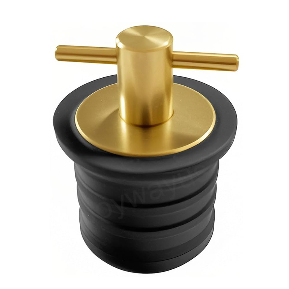 Joywayus Rubber Drain Plug Brass T Handle Twist Plugs for 1-1/4 Inch Diameter Boat Drains Boating Plumbing Fittings