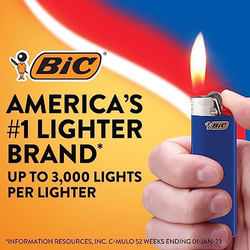 BIC Maxi Pocket Lighter, Special Edition Marble Collection, Assorted Unique Lighter Designs, 50 Count Tray of Lighters