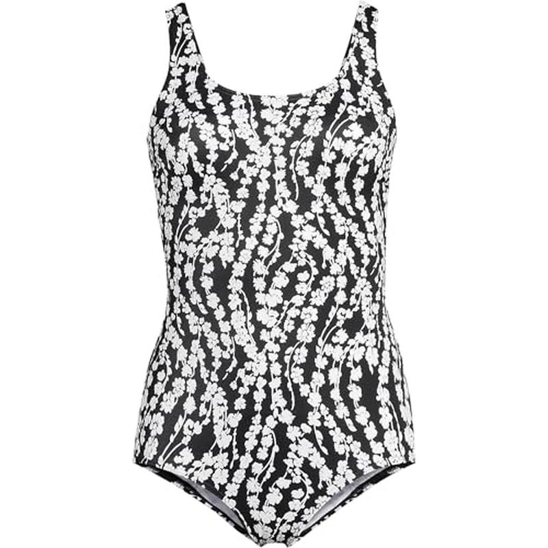Lands' End Women's Chlorine Resistant Soft Cup Tugless Sporty One Piece Swimsuit