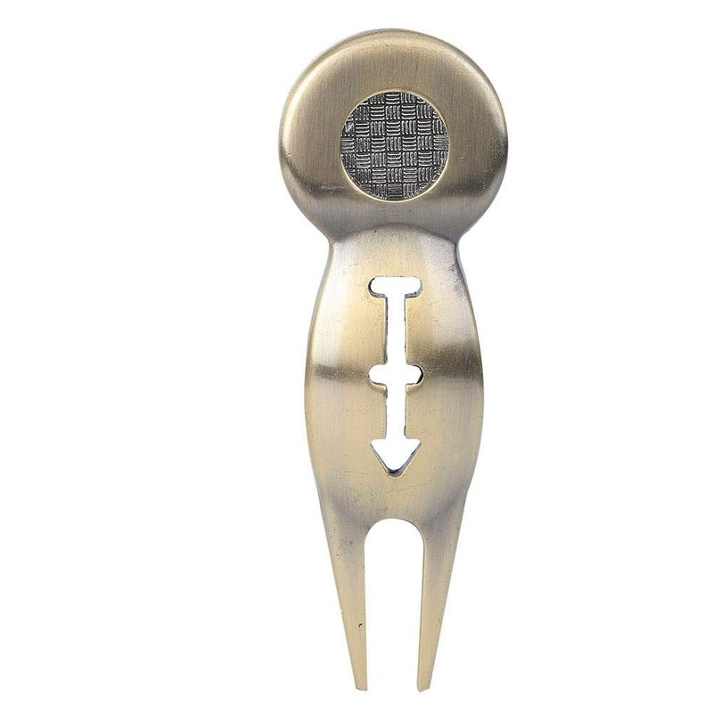 Golf Divot Repair Tool, Portable Zinc Alloy Green Fork with Magnetic Ball Markers Ball Line Drawing Function for Golfers Golf Course Maintenance Travel Use