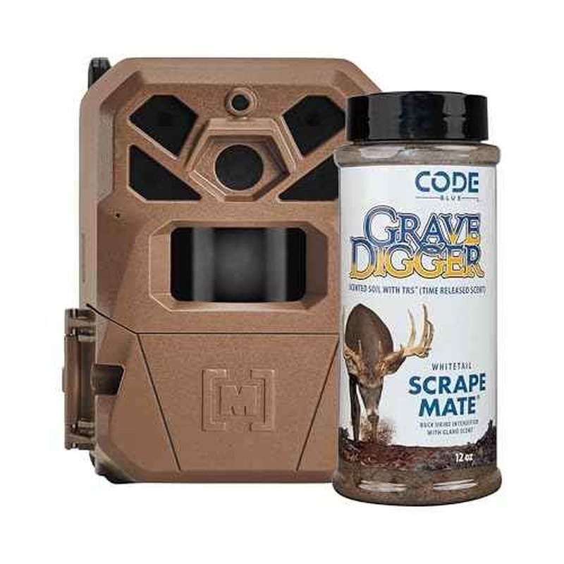 Moultrie Edge 2 Cellular Trail Camera and Code Blue Scrape Mate Bundle