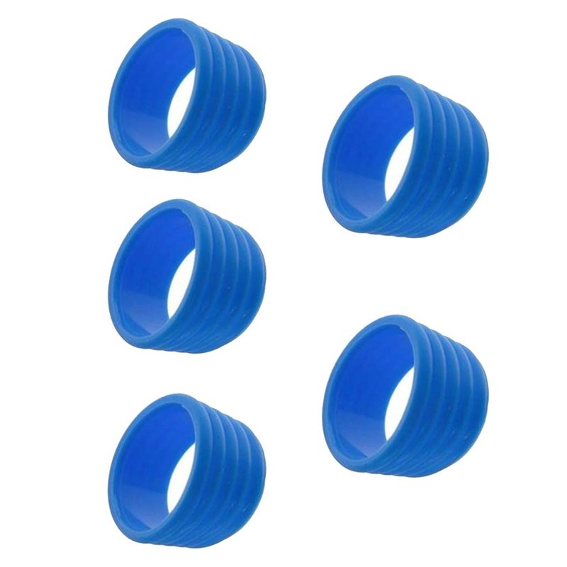 Slybar 5Pcs Tennis Racket Handle Rubber Ring Stretchy Tennis Racquet Band Overgrips, Yellow/Red/Bllue/Pink/Black, Blue