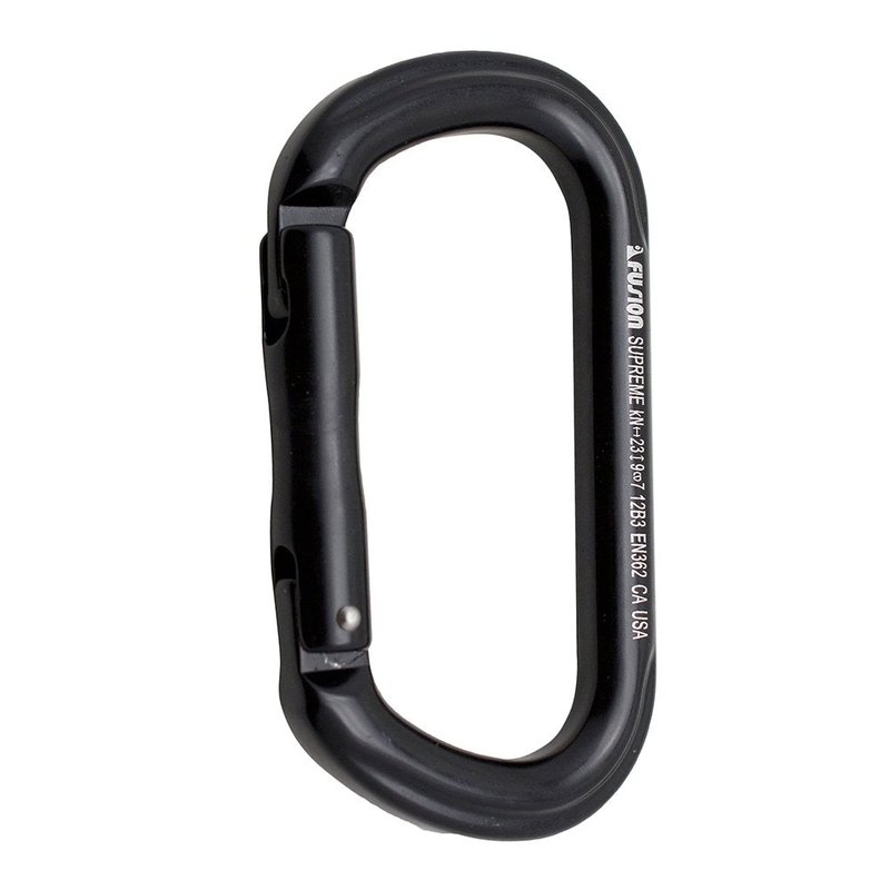 Fusion Climb Supreme II Aluminum Oval-Shape Carabiner 5-Pack,Black,One Size,(FP-9318-BLK-5P)