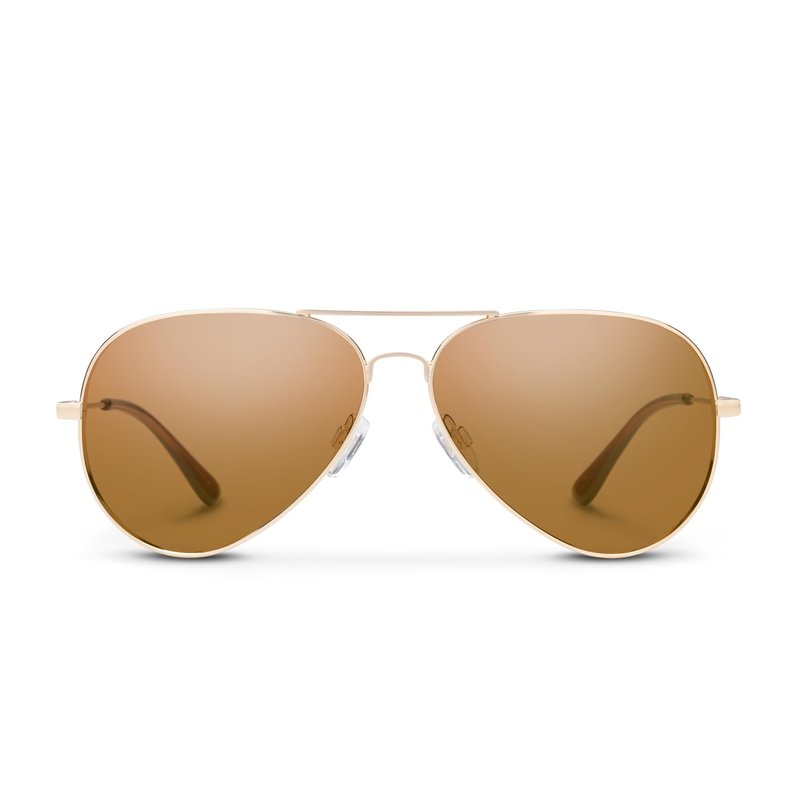 Suncloud Hard Deck Polarized Sunglasses – 100% UV Protection – Comfortable Fit, Trendy Design – for Men & Women – Gold + Polarized Brown Lenses