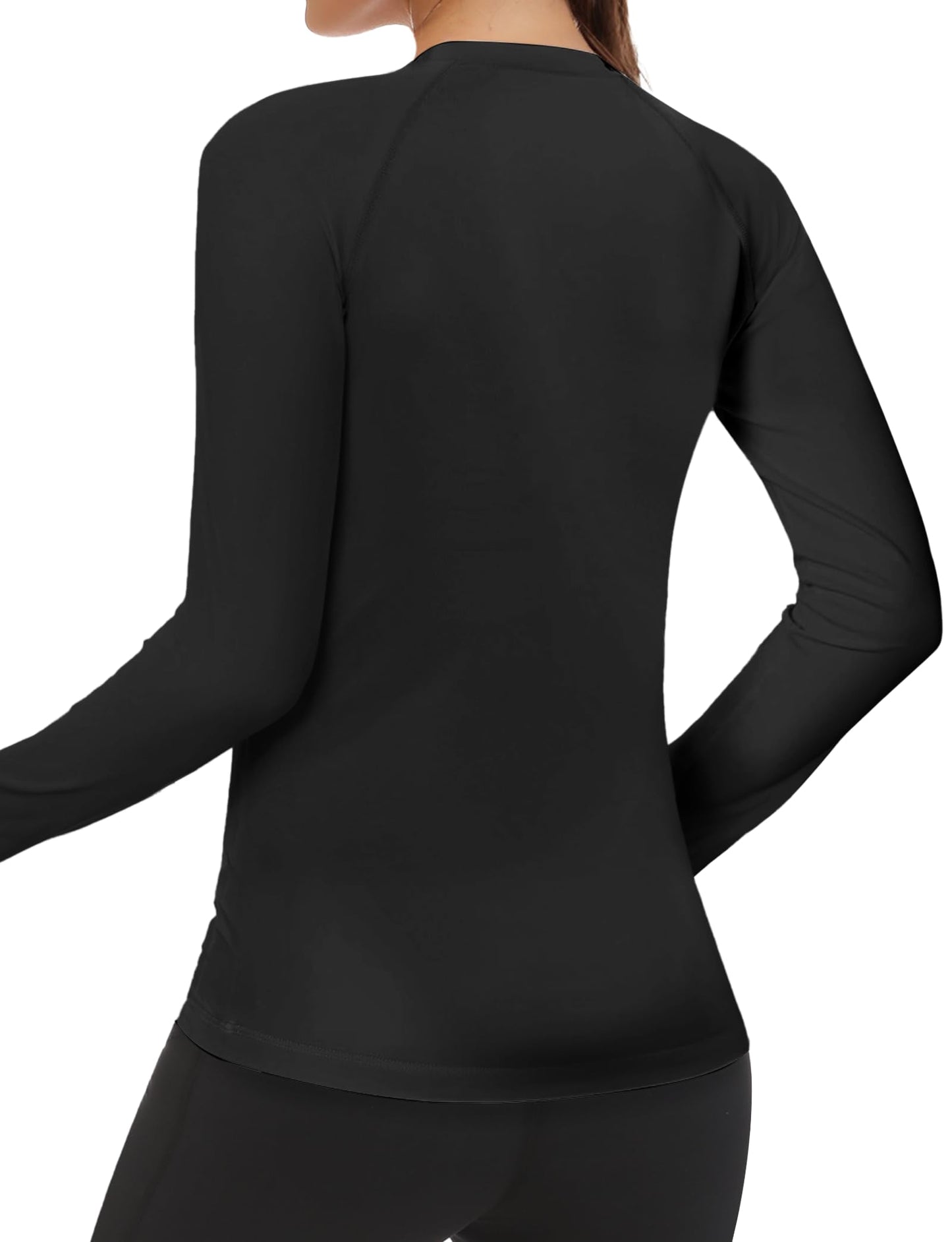 Rash Guard for Women UPF50+ Sun Shirt, Long Sleeve UV Protection Shirts Women Quick Dry Workout Shirts Hiking Swimming Tops (Large, Black)