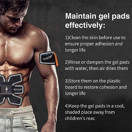 PAMASE 50Pcs/80Pcs Abs Stimulator Training Replacement Gel Sheet Pads for Abdominal Muscle Trainer, Accessory for Ab Workout Toning Belt