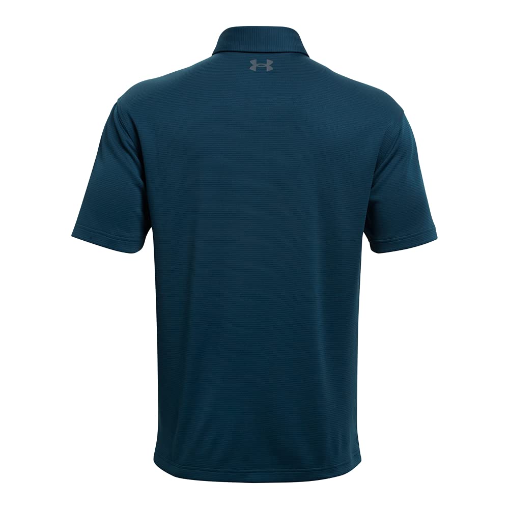 Under Armour Men's Tech Golf PoloDISC, Blue Note (413)/Pitch Gray, Medium