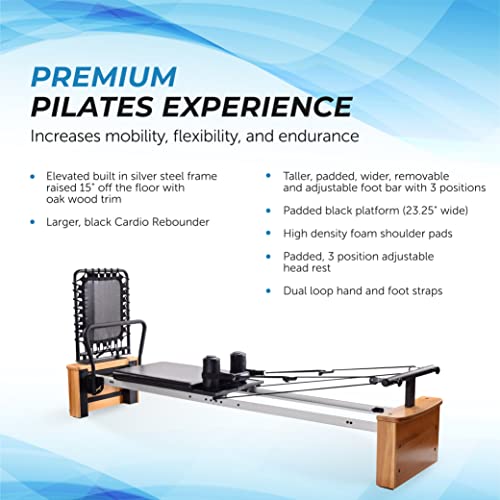 Stamina Whole Body Resistance Padded Pilates Reformer Workout System with 4 Intensity Bands for At Home Workouts, Black