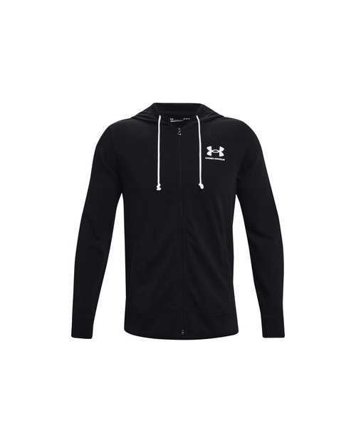Under Armour Mens Rival Terry Full Zip, (001) Black / / Onyx White, Small