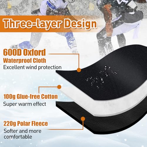 Football Hand Warmer Pouch- Soft Warm Windproof Sports Hand Warming Pouch with Zipped Pocket Adjustable Strap, Youth Hand Warmer Hand Muff for Football Hiking Camping Cycling Outdoor Recreation