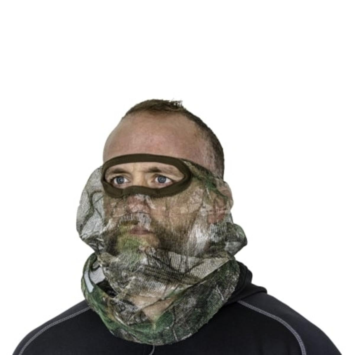 Hunters Specialties 3/4 Facemask, Realtree Edge - Hunting Breathable Mesh Mask with Adjustable Nose Piece