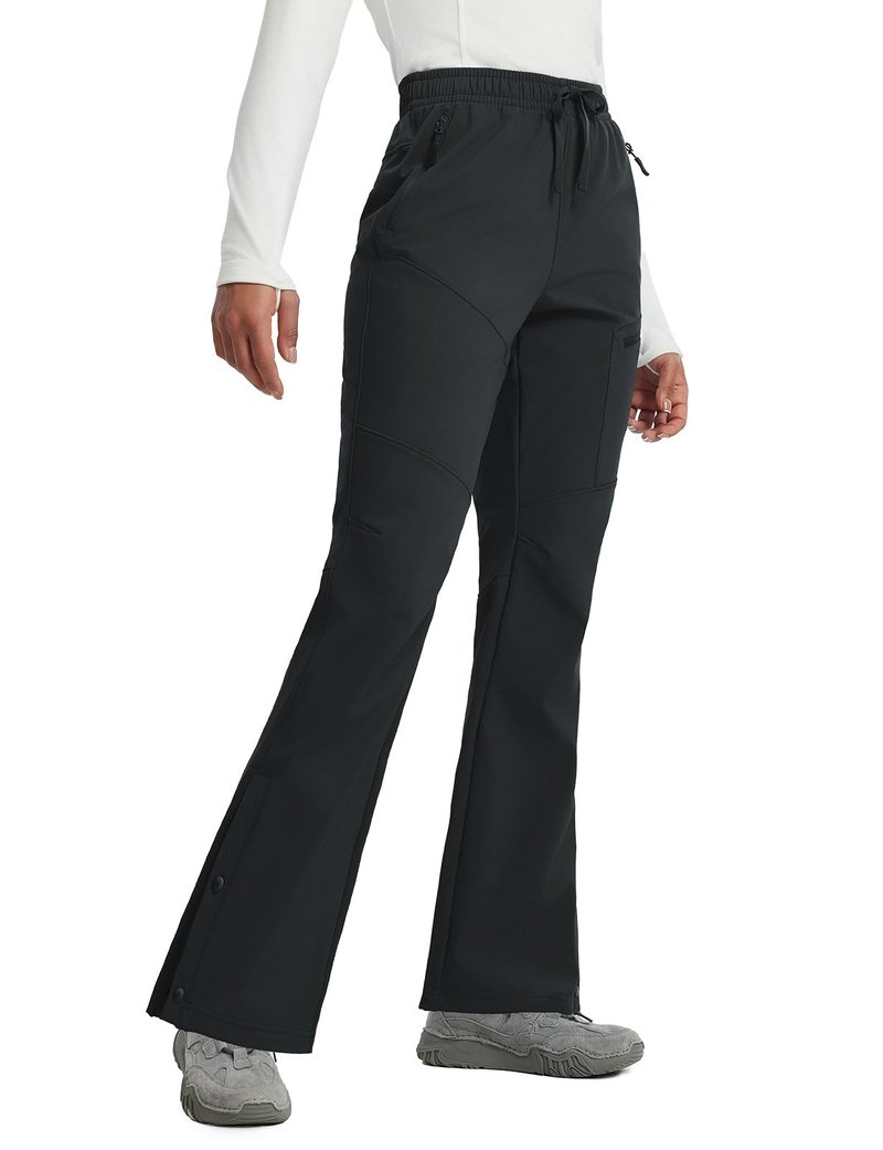 baleaf Women's Snow Ski Pants Waterproof Fleece Lined Pockets Hiking Thermal Warm Insulated Softshell Black M