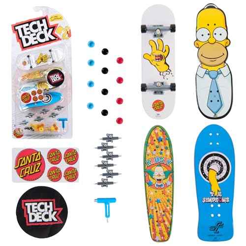 TECH DECK, Ultra DLX Fingerboard 4-Pack, Simpsons Skateboards, Collectible and Customizable Mini Skateboards, Kids Toys for Ages 6 and up