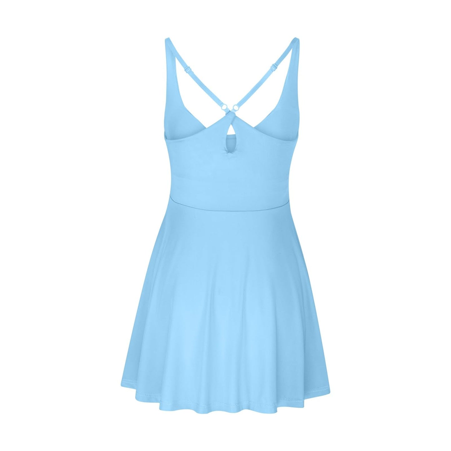 Summer Dresses for Women 2024,Prime of Day Deals 2024 Tennis Dress Build in Shorts and Bras Dressy Casual Rompers One Piece Golf Shorts Sleeveless Mini Dress Jumpsuits Sun dresses(Ac-Light Blue,M)