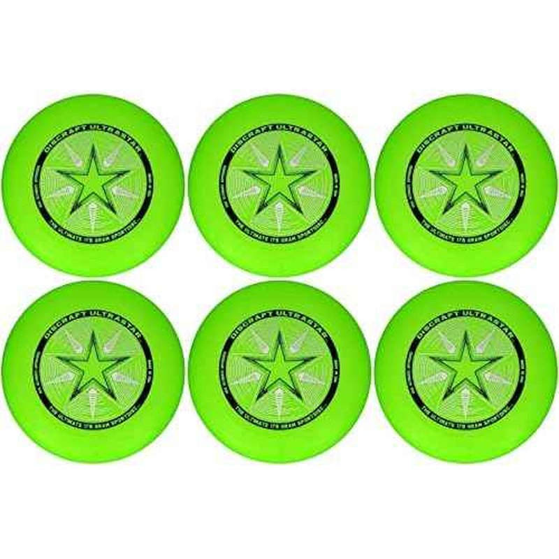Discraft Ultra-Star 175g Ultimate Frisbee Sport Disc (6 Pack) Green