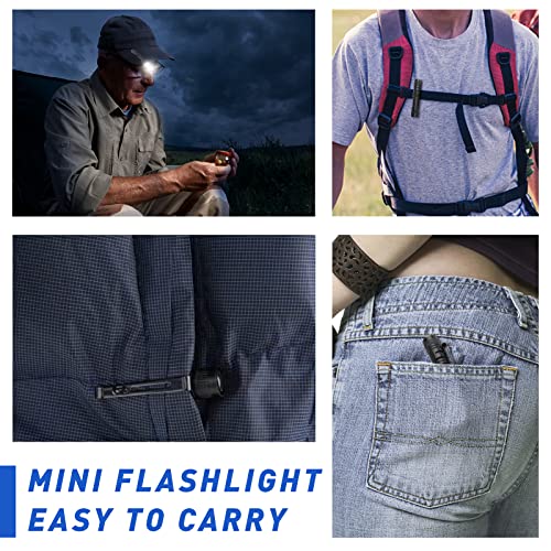 Mini Led Flashlights High Lumens Outdoor Small Tactical Flashlight Glow in The Dark 3.55 Inch Handheld Pen Light Clip for Camping Emergency Inspection Repair Battery Powered