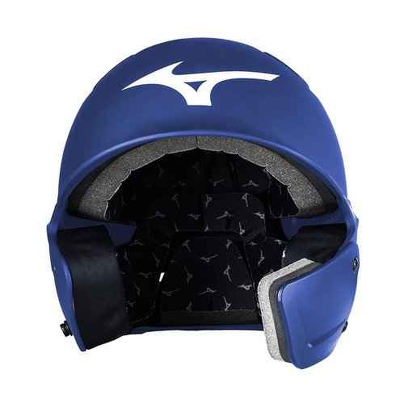 Bundle of Mizuno B6 Adult Baseball Batting Helmet, Royal, Large/X-Large + Mizuno Batters Face Protector, Royal, Right Hand Batter