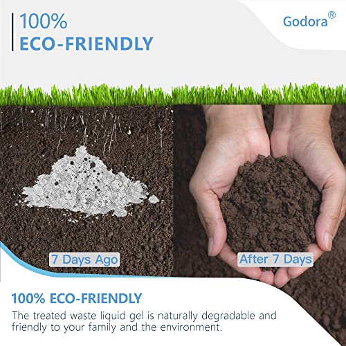 Godora 30 Packs ECO-Friendly Toilet Poo Gel Powder, Portable & Fast-Absorbing Camping Toilet Chemicals, Rapidly Biodegradable Eco Poo Gel for Portable Toilet, Outdoor Portable Bedpans & Emergencies