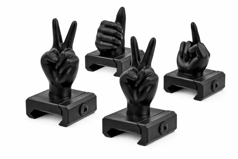 GOTICAL Finger Sight Set, Fixed Backup Front and Rear Sight BUIS Set, Fit Picatinny Rail and Weaver (2 Sets of Finger Set) (4Pcs/Set Finger Thumb) (4Pcs/Set Finger Thumb)