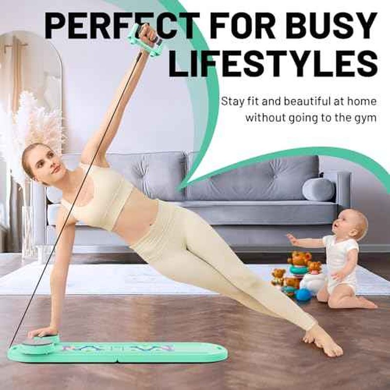 Pilates Board, Newest 7-in-1 Multi-Purpose Portable Pilates Reformer Machine for Home, Foldable at Home Pilates Kit, Pilates Board for Home Workout Fitness Exercise,Abs
