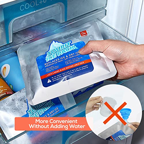 TOURIT Reusable Ice Pack for Coolers Long Lasting Cooler Ice Packs for Cooler Bag Lunch Bags/Boxes, Cooler Backpacks, Freezer Packs for Coolers