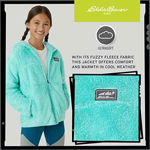Eddie Bauer Kids' Zip Up - Kids' Full Zip Ultra Soft Sherpa Fleece Hoodie Sweatshirt for Boys and Girls (5-20)
