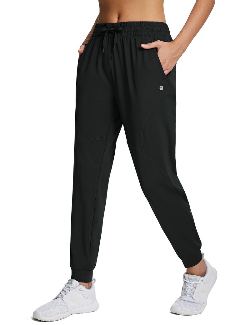 baleaf Fleece Lined Joggers Women Waterproof Hiking Pants Thermal Sweatpants Warm Cold Weather Running Gear Jogging Black M