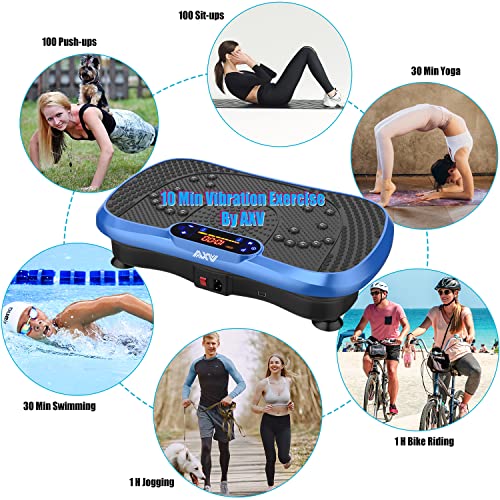 AXV Vibration Plate Fitness Platform Exercise Machine Vibrating Lymphatic Drainage Shaking Full Body Shaker Workout Vibrate Stand Shake Board Sport Gym for Weight Loss Fat Burner for Women Men