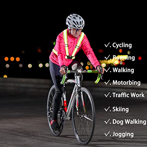 Fepdiu High Visibility Reflective Vest Safety Vest Running Reflective Gear Adjustable Reflective Vest for Walking,Jogging,Hiking,Night Cycling