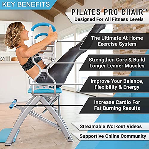 Life's A Beach Pilates PRO Chair Max with Sculpting Handles + Shape Transform & Reform + Total Gym Home Workout + Exercise Equipment + Adjustable Resistance Levels (Black)