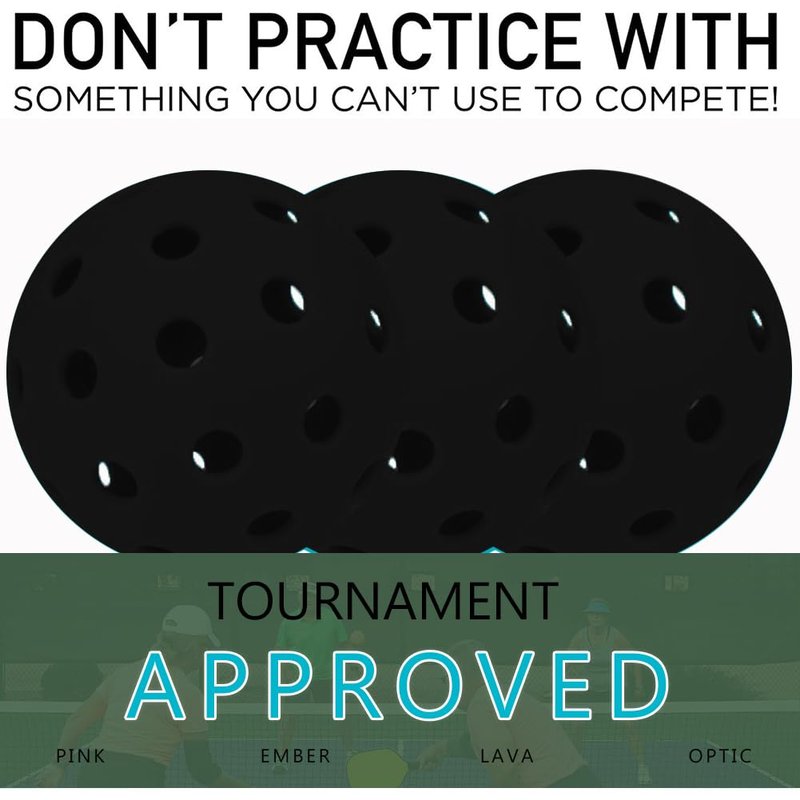 Spunspon 12-Pack Sports Outdoor Pickleballs - 40 USA Pickleball Balls (USAPA Approved) - Official US Open Balls, Black
