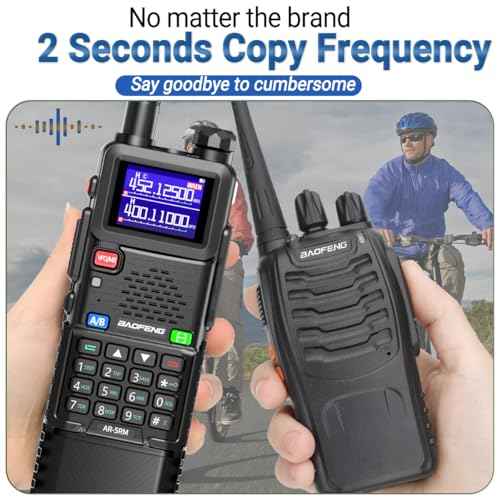 Ham Radio Baofeng AR-5RM Radio 10W Ham Radio Long Range 5RM Handheld Two Way Radio NOAA Weather Radio Rechargeable Long Range Walkie Talkies Copy Frequency 999CH with Type-C Charging 2 Pack Battery
