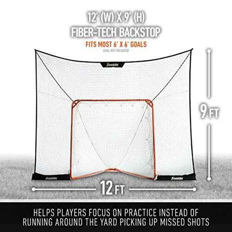 Franklin Sports Lacrosse Backstop Net - Lax Goal Backstop Net for Shooting Training + Practice - Extra Large + Durable - 12' x 9'