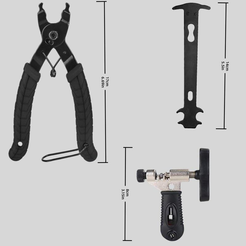 Chigadper Bike Chain Repair Tool Kit with Chain Breaker, Multi-Function Master Link Pliers & Wear Checker for 7-11 Speed and Single Speed Bicycles