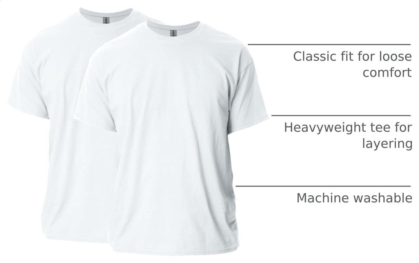 Gildan Adult Ultra Cotton T-Shirt, Style G2000, Multipack, White (2-Pack), Large