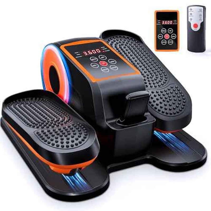 Under Desk Elliptical Exercise Machine, Ellipse Leg Exerciser as Seen on TV with Remote, 15 Adjustable Speed, Portable Leg Exerciser While Sitting for Seniors, Quiet Elliptical Machine for Home Office