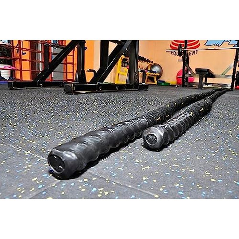Fitvids Battle Rope 1.5Inch 2 Inch Diameter Poly Dacron 30 FT, 40 FT, 50 FT Length, Heavy Ropes for Home Gym and Workout